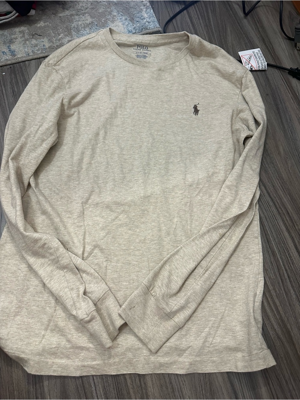 Polo by Ralph Lauren Beige Long-Sleeve Crew Tee